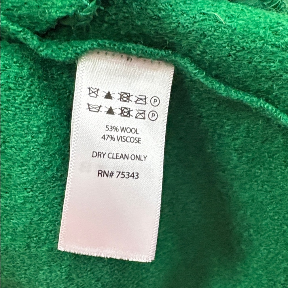 Tahari Emerald women’s M Open-Front Women's boiled wool blend jacket pockets - Picture 4 of 4